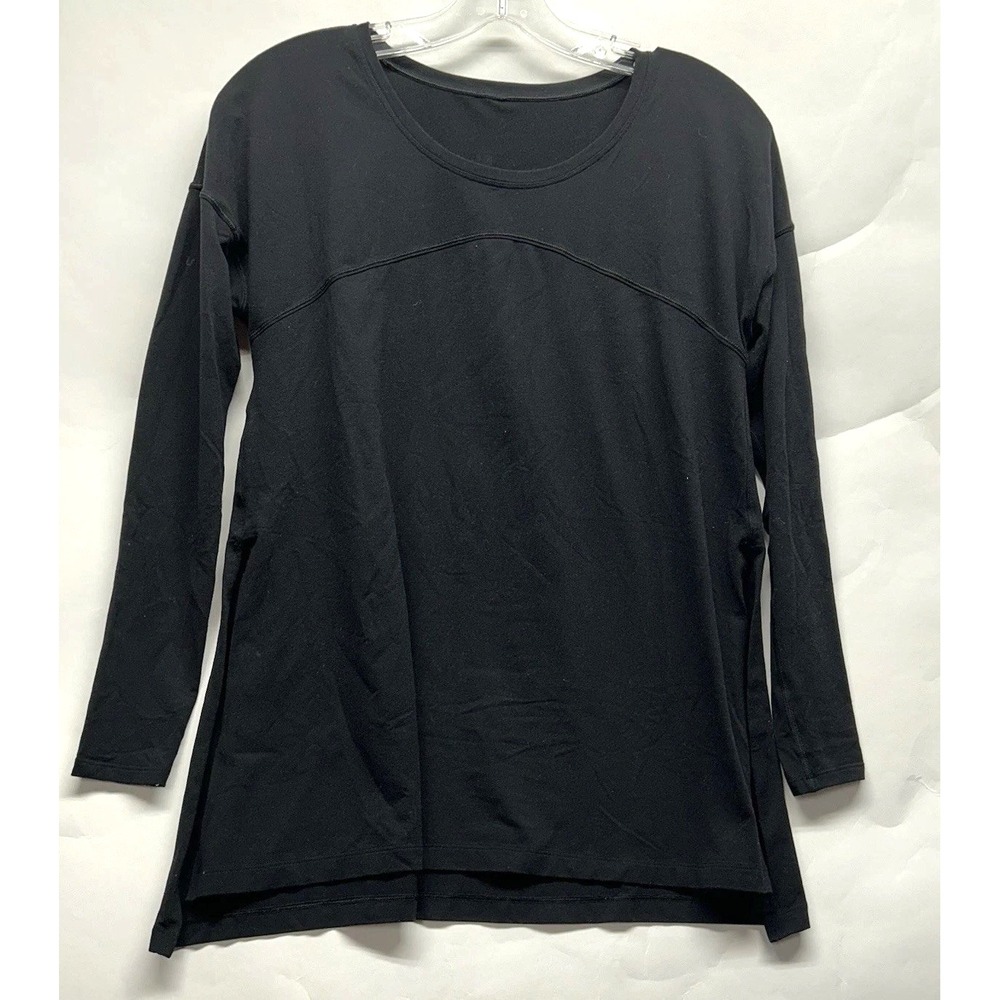 Lululemon Women's Hit Unwind Long Sleeve Black Shirt size 4 (F1)
